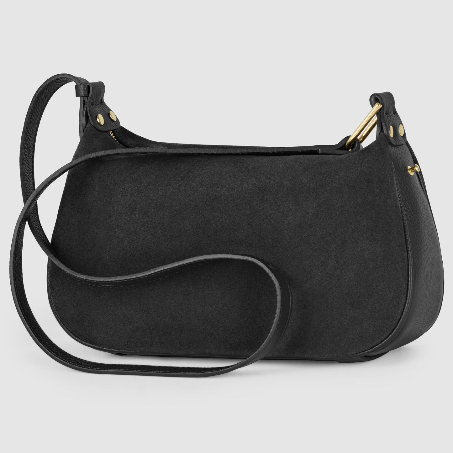Italian Genuine Suede & Full-Grain Leather Crossbody Bag | Cremona