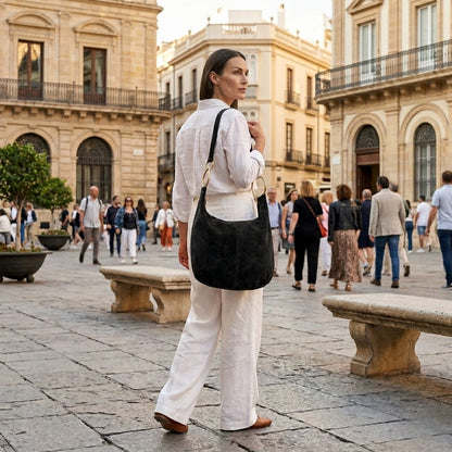 Italian Genuine Suede Hobo Bag | Belluno