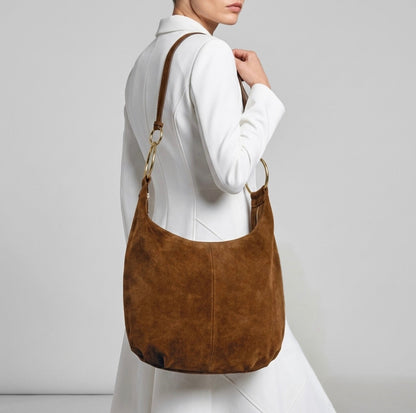 Italian Genuine Suede Hobo Bag | Belluno