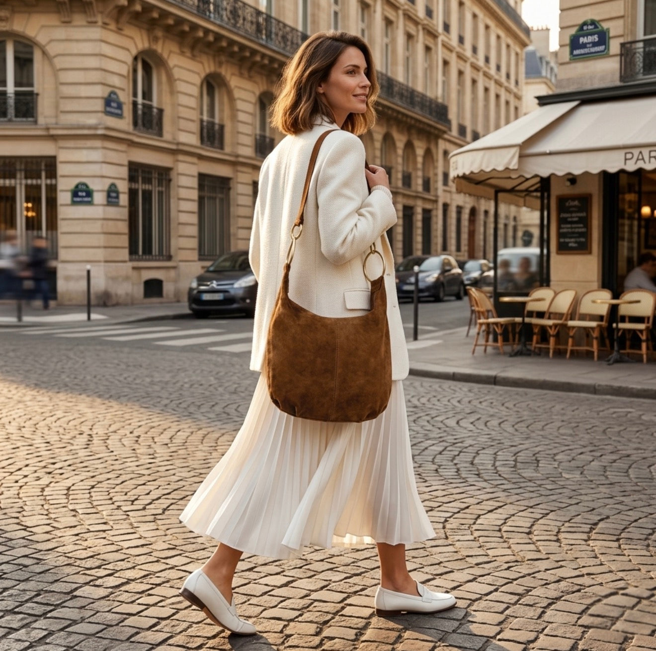 Italian Genuine Suede Hobo Bag | Belluno