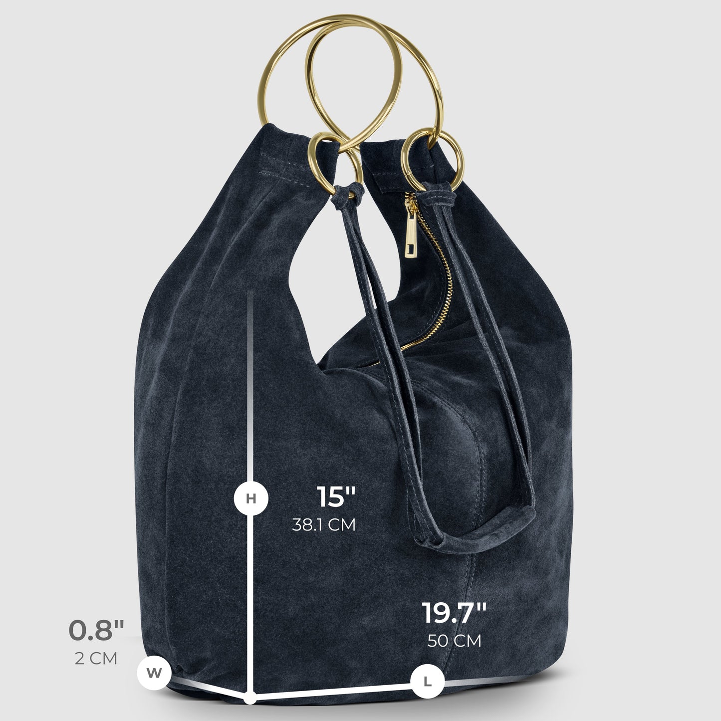 Italian Genuine Suede Hobo Bag | Belluno