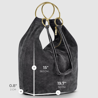 Italian Genuine Suede Hobo Bag | Belluno