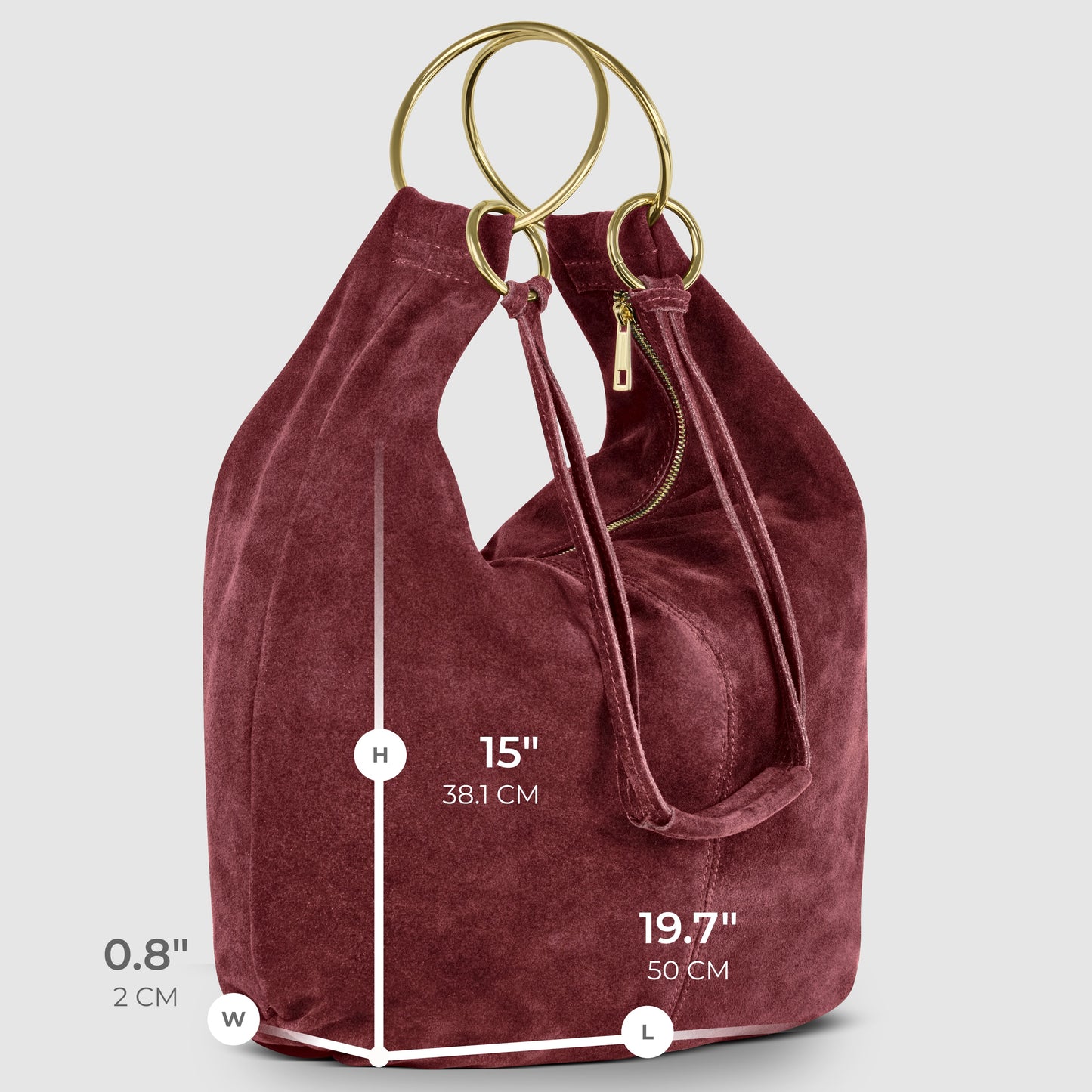 Italian Genuine Suede Hobo Bag | Belluno
