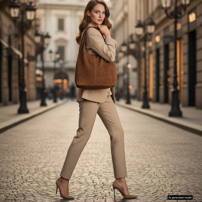 Italian Genuine Suede Hobo Bag | Palermo