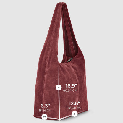 Italian Genuine Suede Hobo Bag | Palermo