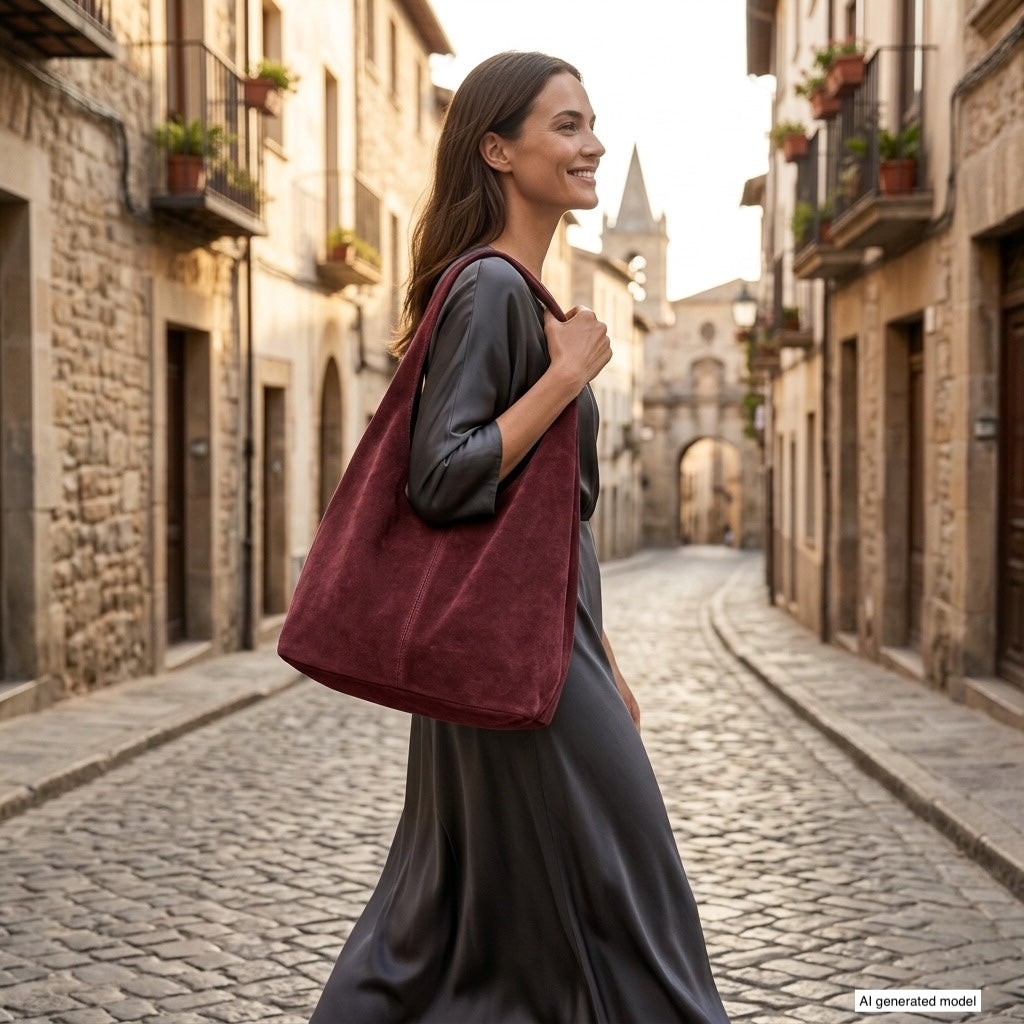 Italian Genuine Suede Hobo Bag | Palermo
