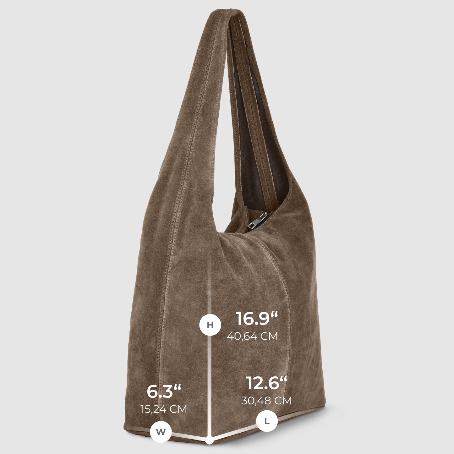 Italian Genuine Suede Hobo Bag | Palermo