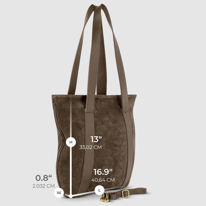 Italian Genuine Suede & Full-Grain Leather Tote Bag | Varese