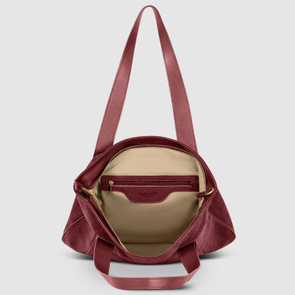 Italian Genuine Suede & Full-Grain Leather Tote Bag | Varese