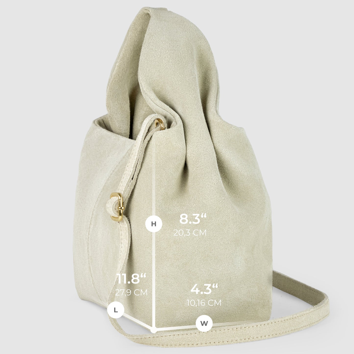 Italian Genuine Suede Shoulder Bag | Ferrara
