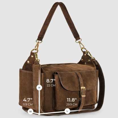 Italian Genuine Suede Shoulder Bag | Sondrio
