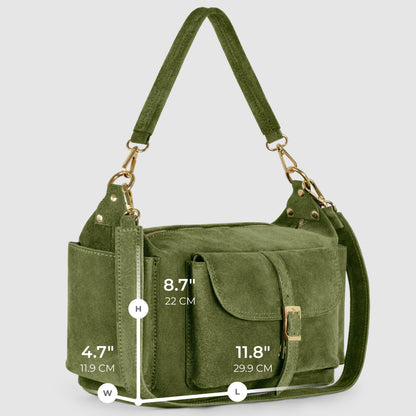 Italian Genuine Suede Shoulder Bag | Sondrio