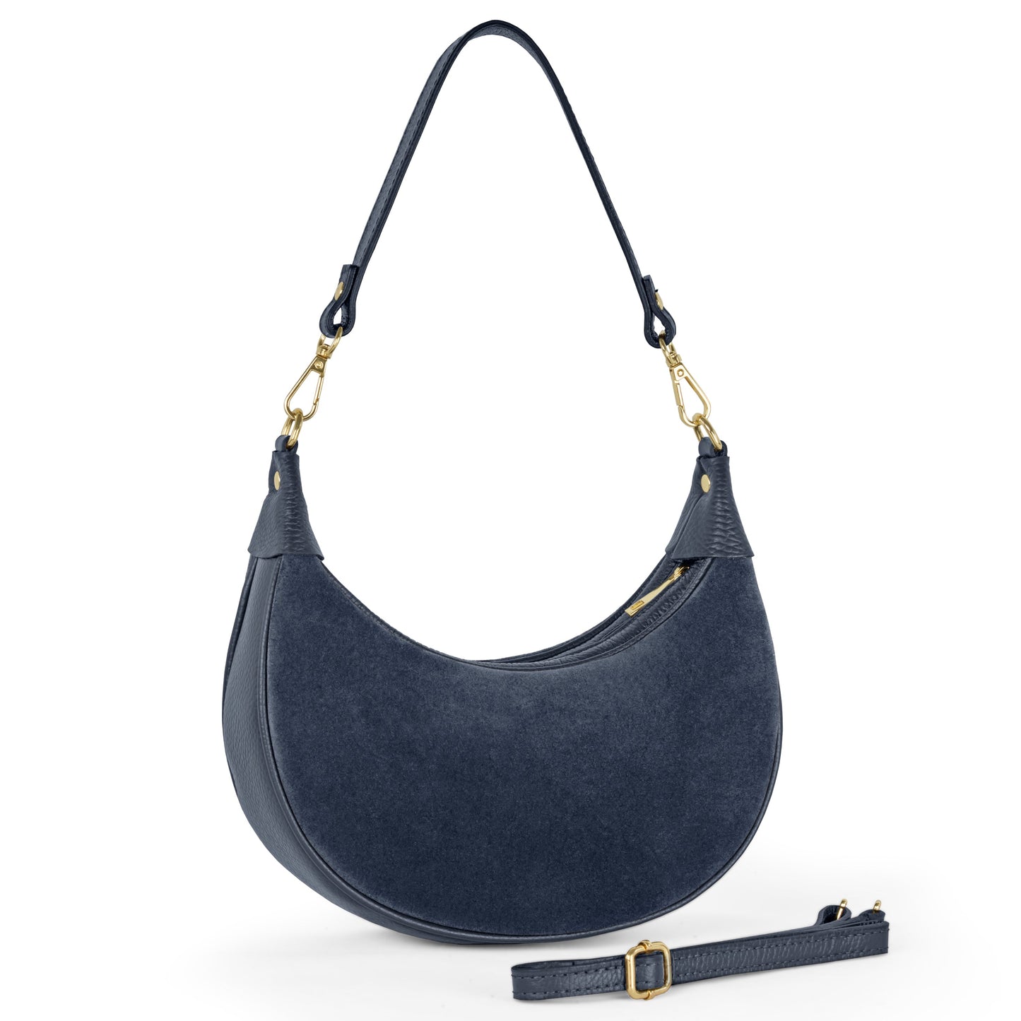 Italian Genuine Suede & Full-Grain Leather Shoulder Bag | Arezzo