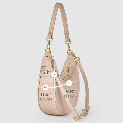 Italian Genuine Suede & Full-Grain Leather Shoulder Bag | Arezzo
