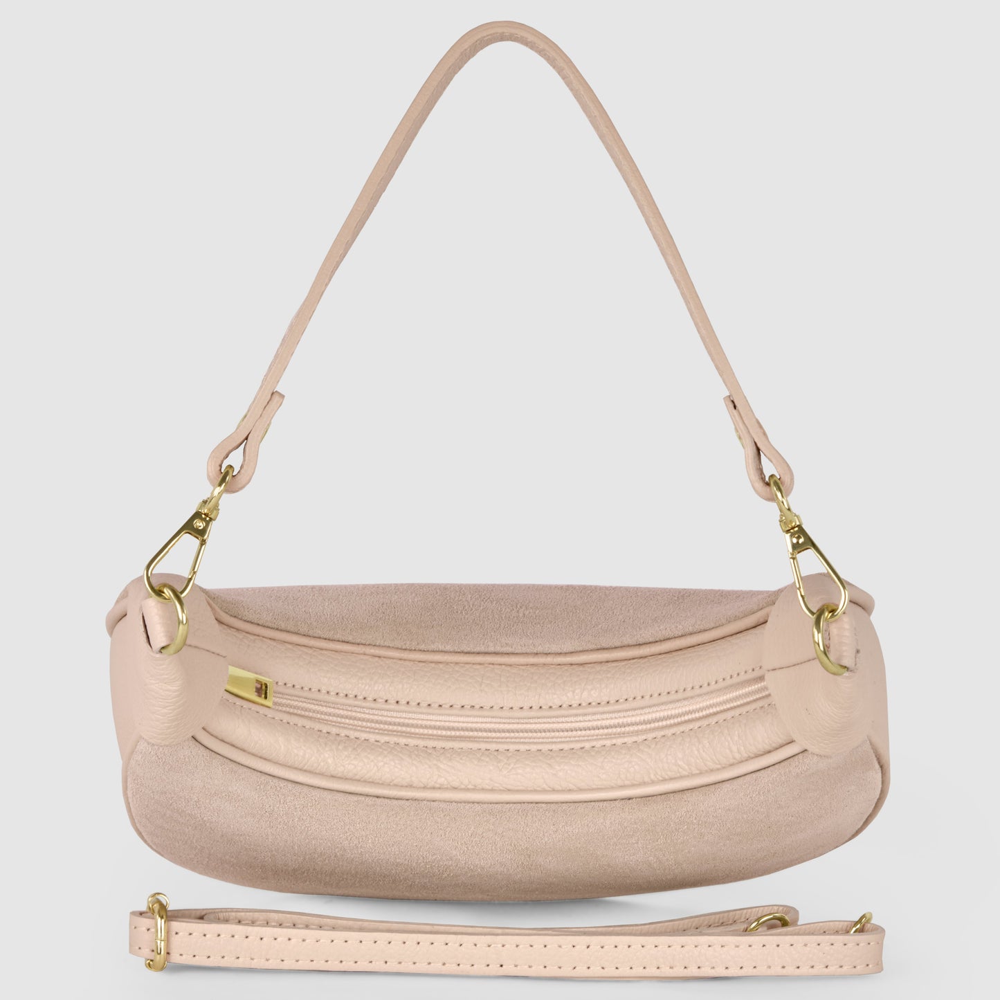 Italian Genuine Suede & Full-Grain Leather Shoulder Bag | Arezzo