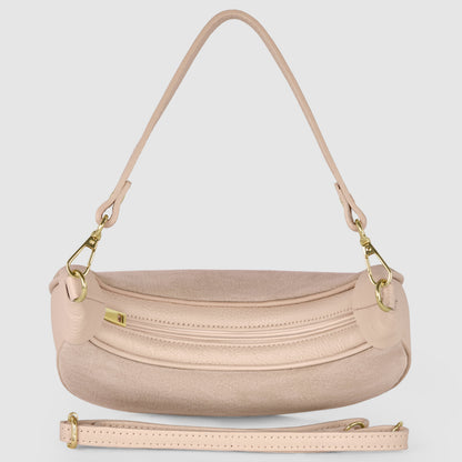 Italian Genuine Suede & Full-Grain Leather Shoulder Bag | Arezzo