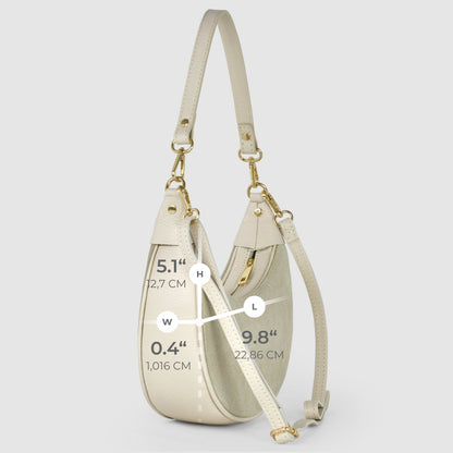Italian Genuine Suede & Full-Grain Leather Shoulder Bag | Arezzo