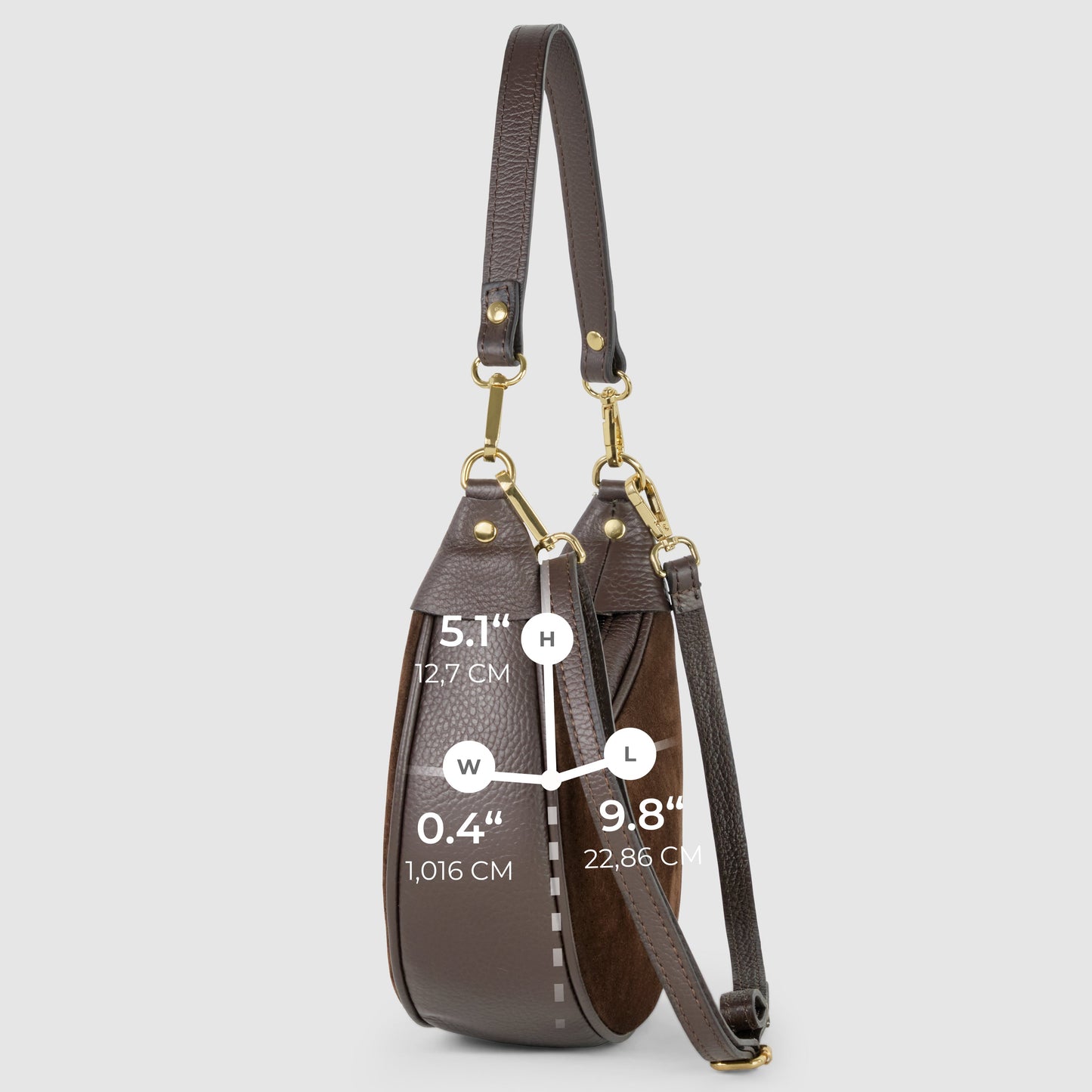 Italian Genuine Suede & Full-Grain Leather Shoulder Bag | Arezzo