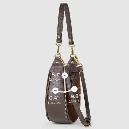 Italian Genuine Suede & Full-Grain Leather Shoulder Bag | Arezzo