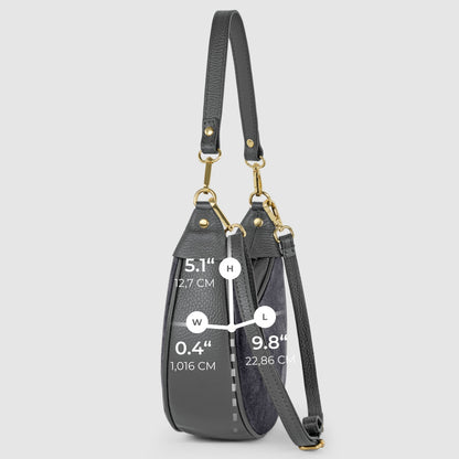 Italian Genuine Suede & Full-Grain Leather Shoulder Bag | Arezzo