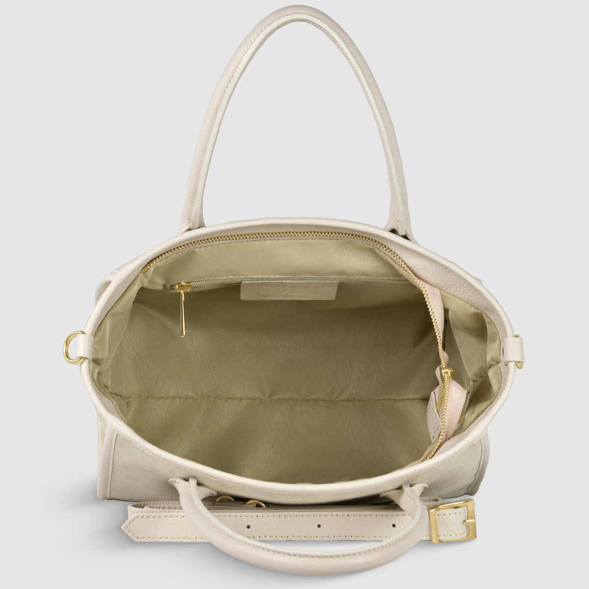 Bolso con asa superior de ante genuino y piel plena flor italianos | Alba