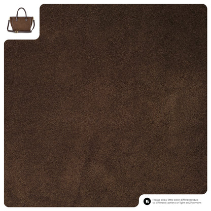 Italian Genuine Suede & Full-Grain Leather Top-Handle Bag | Alba