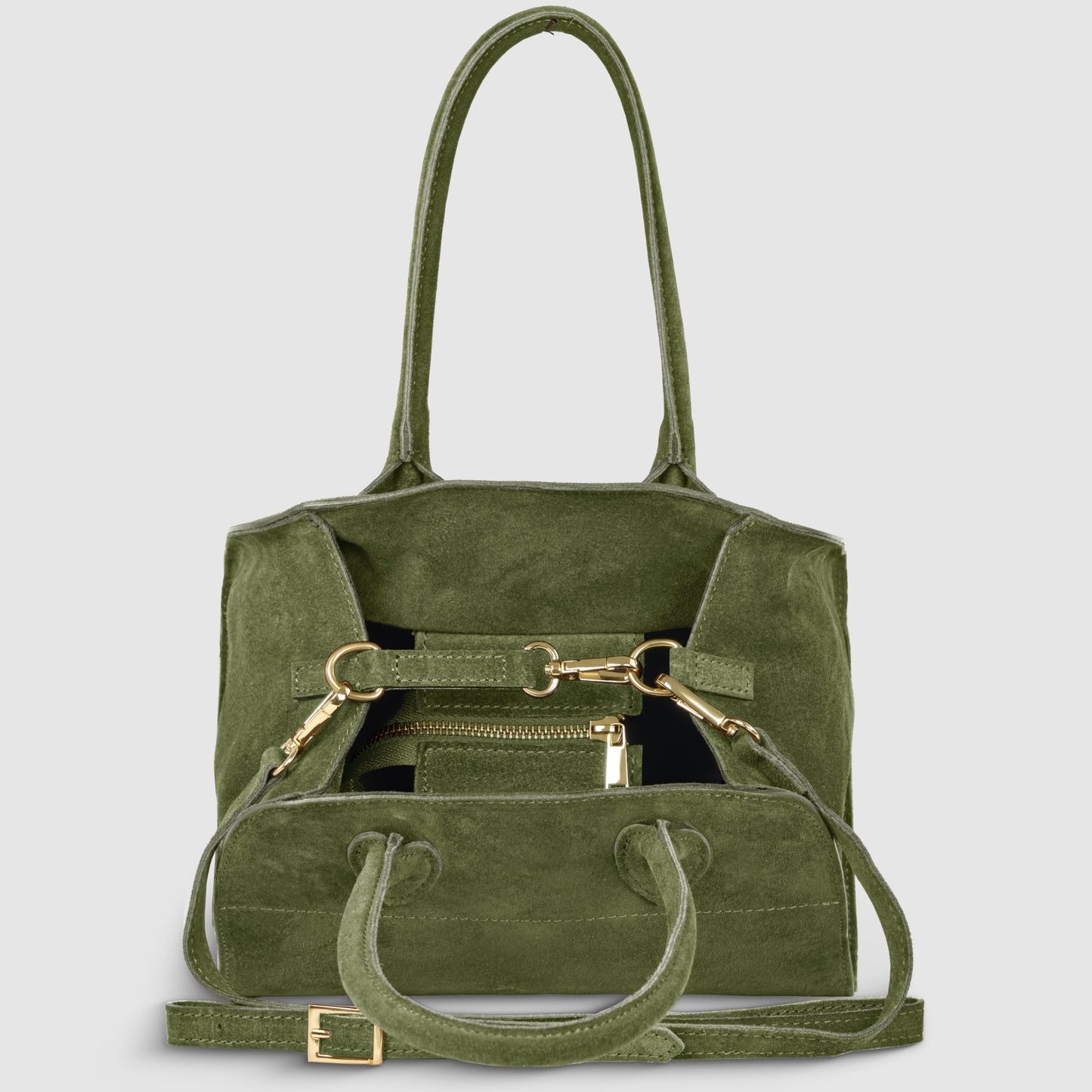 Italian Genuine Suede Top-Handle Bag | Novara