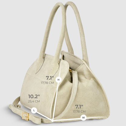 Italian Genuine Suede Top-Handle Bag | Novara