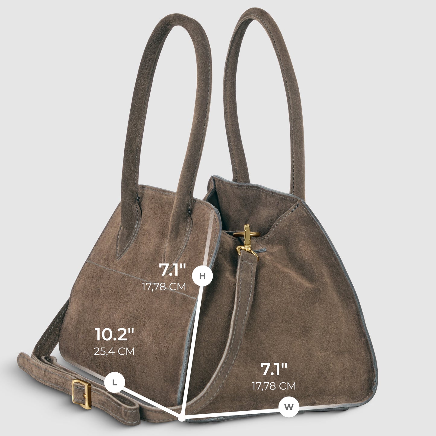 Italian Genuine Suede Top-Handle Bag | Novara