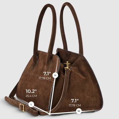Italian Genuine Suede Top-Handle Bag | Novara
