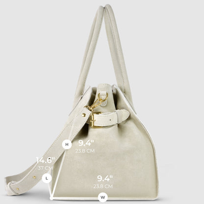 Italian Genuine Suede Top-Handle Bag | Cuneo