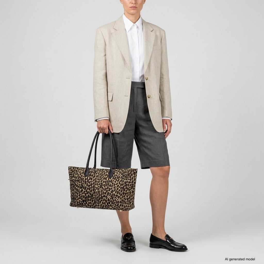 Bolso tote de cuero genuino de gamuza y plena flor italiano | Bolonia