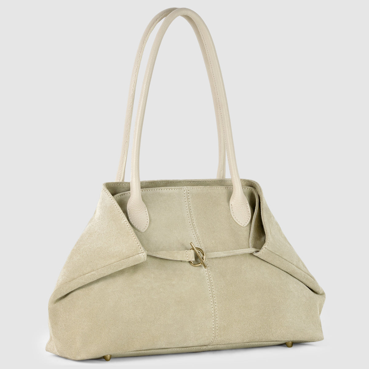 Bolso tote de cuero genuino de gamuza y plena flor italiano | Bolonia