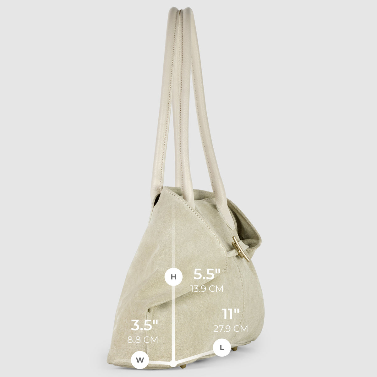 Bolso tote de cuero genuino de gamuza y plena flor italiano | Bolonia