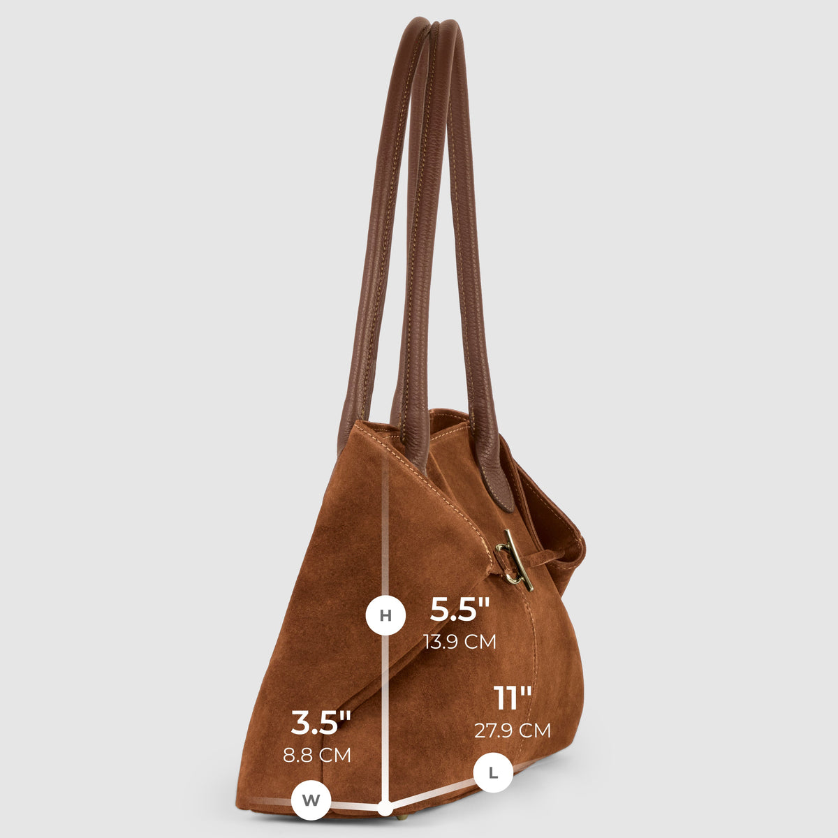 Bolso tote de cuero genuino de gamuza y plena flor italiano | Bolonia