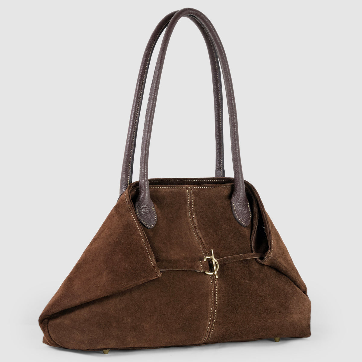 Bolso tote de cuero genuino de gamuza y plena flor italiano | Bolonia