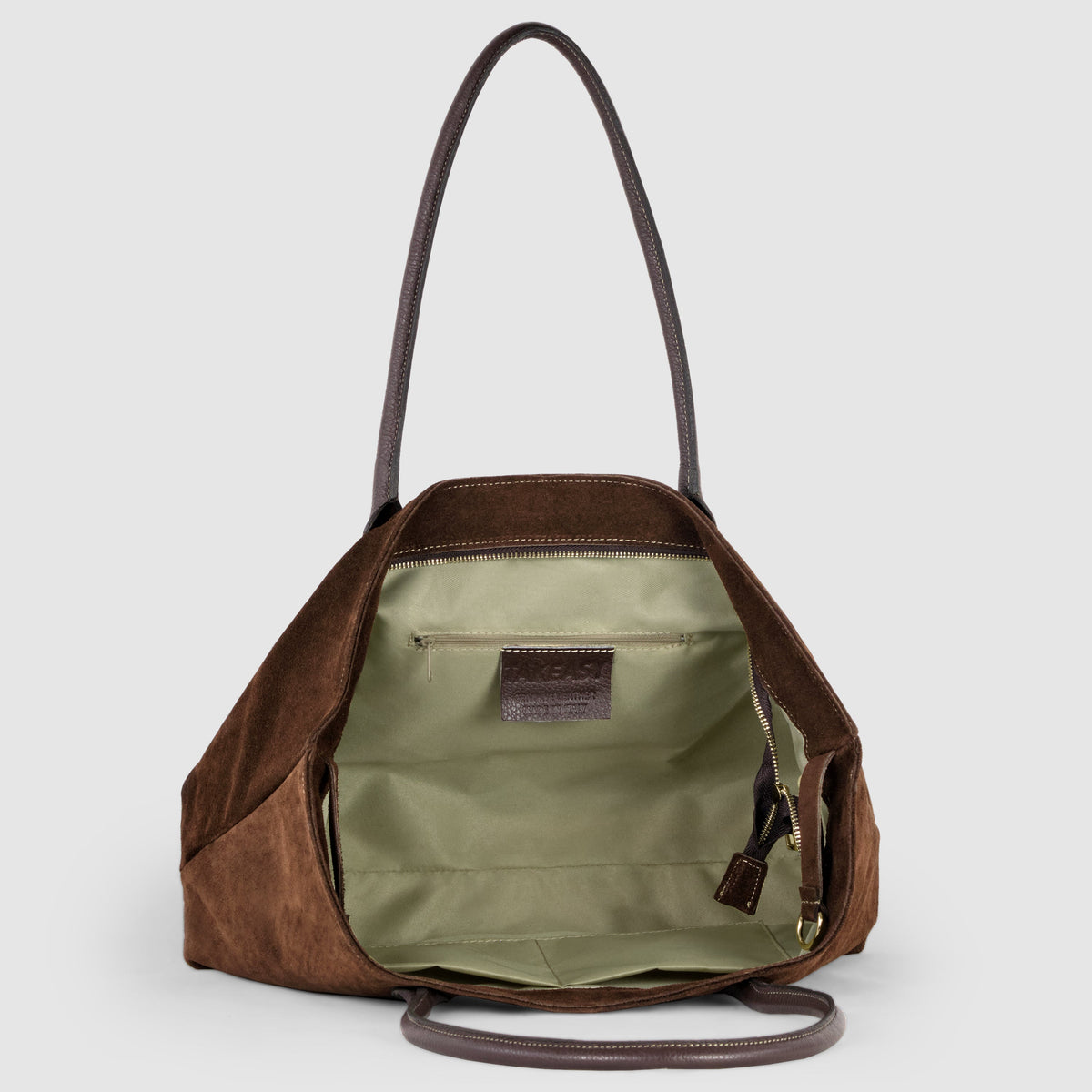Bolso tote de cuero genuino de gamuza y plena flor italiano | Bolonia
