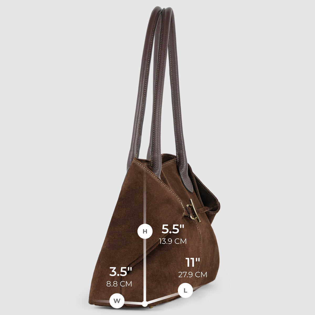 Bolso tote de cuero genuino de gamuza y plena flor italiano | Bolonia