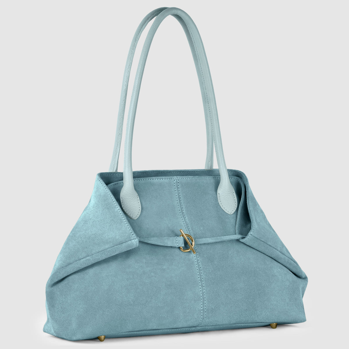 Bolso tote de cuero genuino de gamuza y plena flor italiano | Bolonia