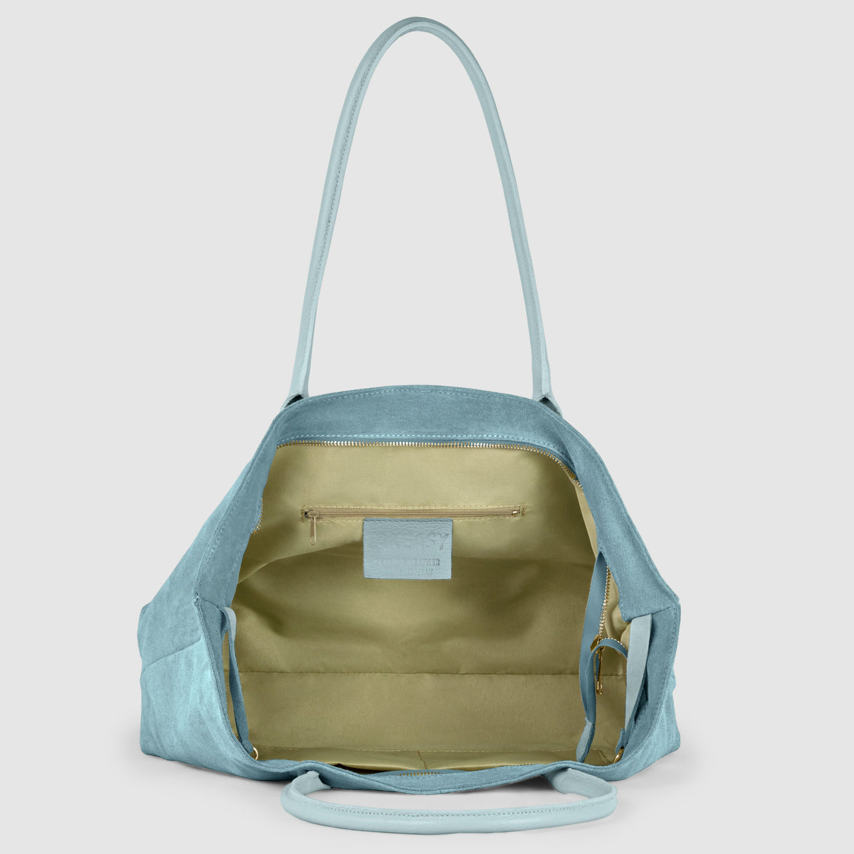 Bolso tote de cuero genuino de gamuza y plena flor italiano | Bolonia