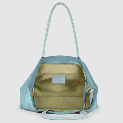 Italian Genuine Suede & Full-Grain Leather Tote Bag | Bologna