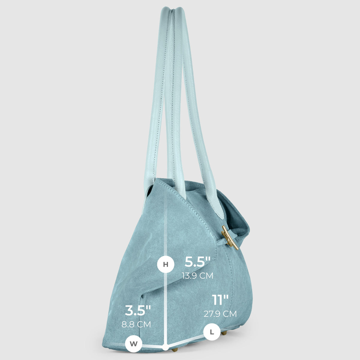 Bolso tote de cuero genuino de gamuza y plena flor italiano | Bolonia