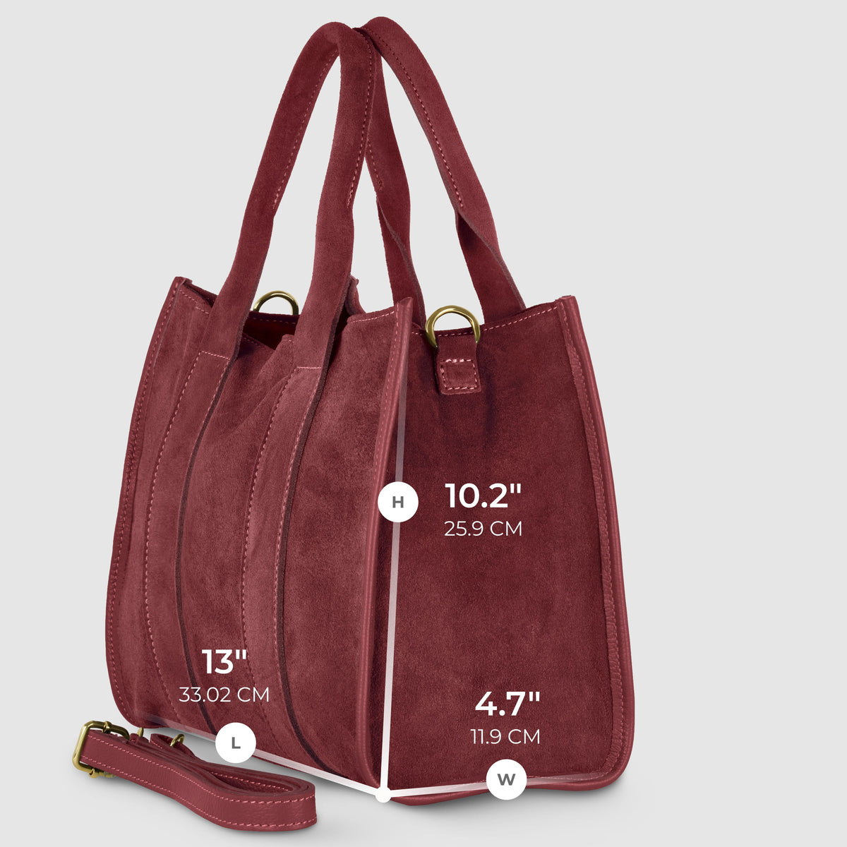 Bolso Tote de Ante Genuino Italiano | Brianza