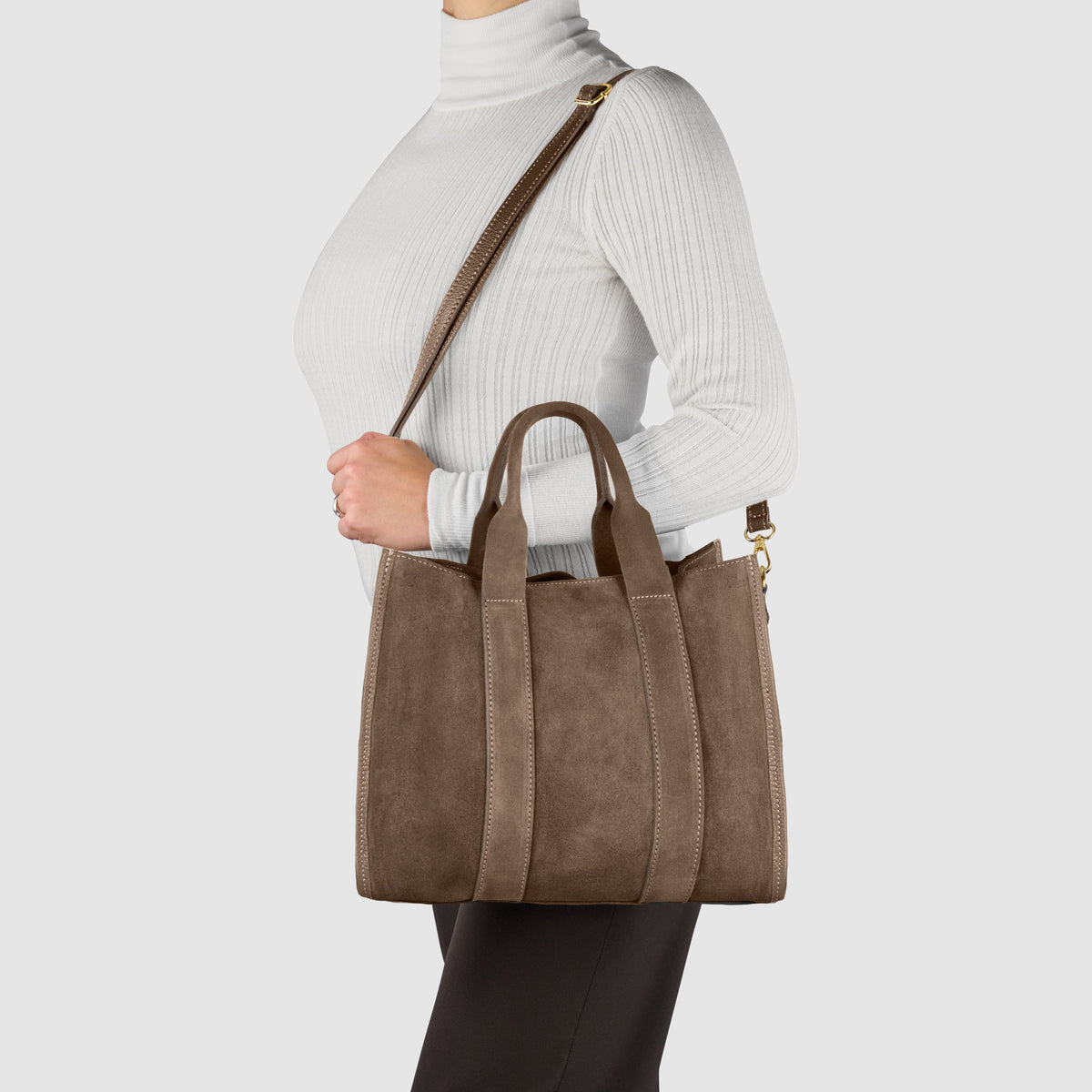 Bolso Tote de Ante Genuino Italiano | Brianza
