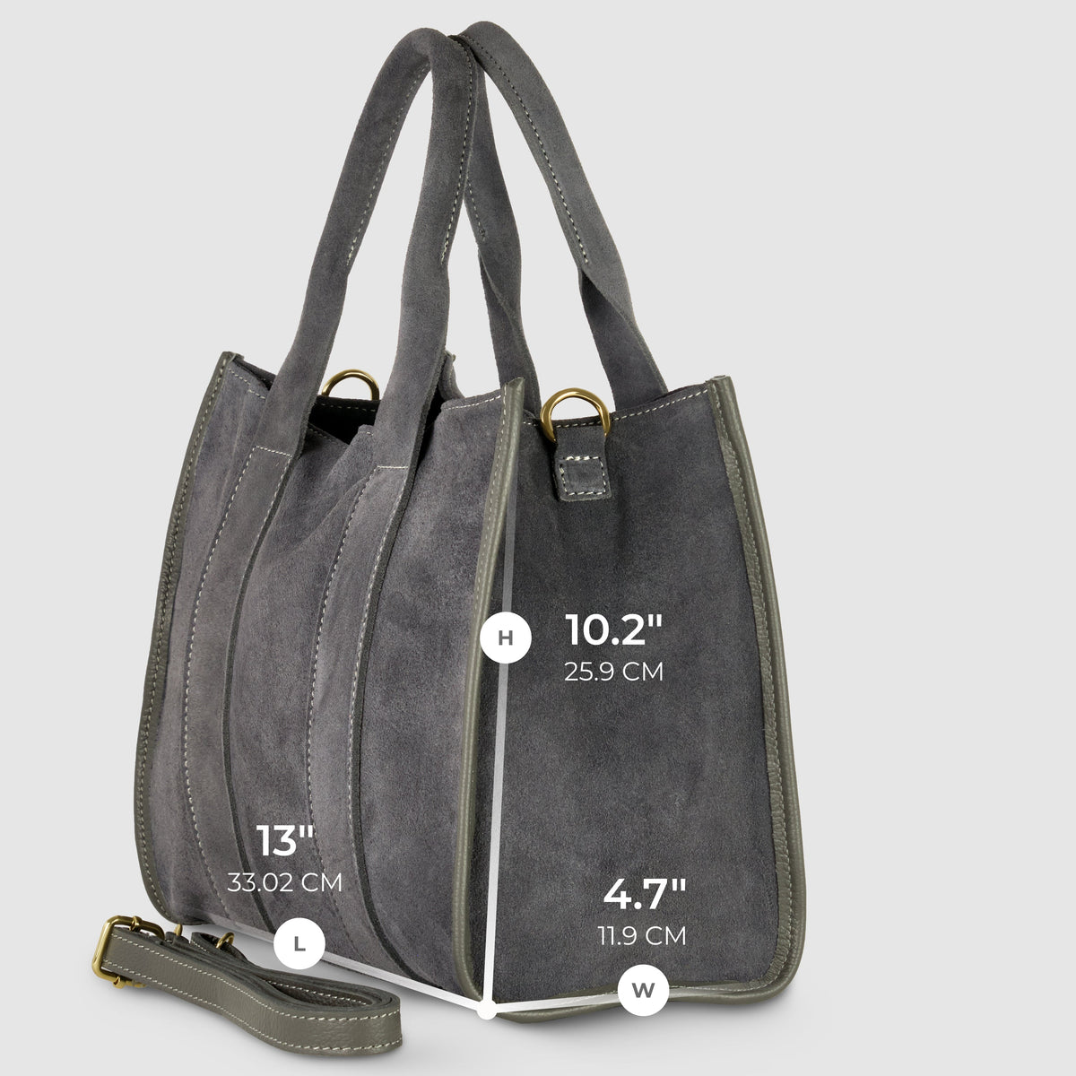 Bolso Tote de Ante Genuino Italiano | Brianza