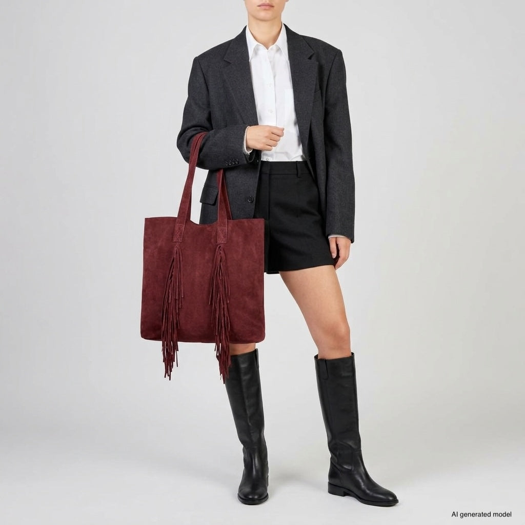 Italian Genuine Suede Tote Bag | Como