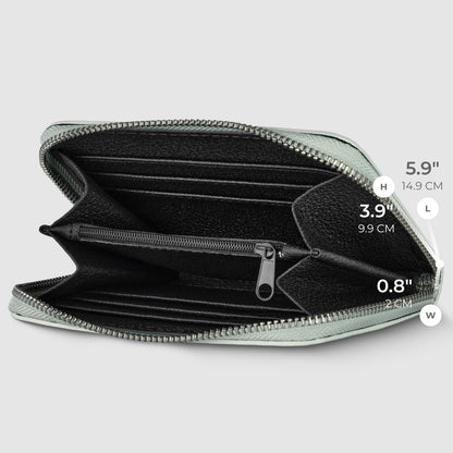Italian Genuine Woven-Embossed Metallic Suede Wallet | Pesaro