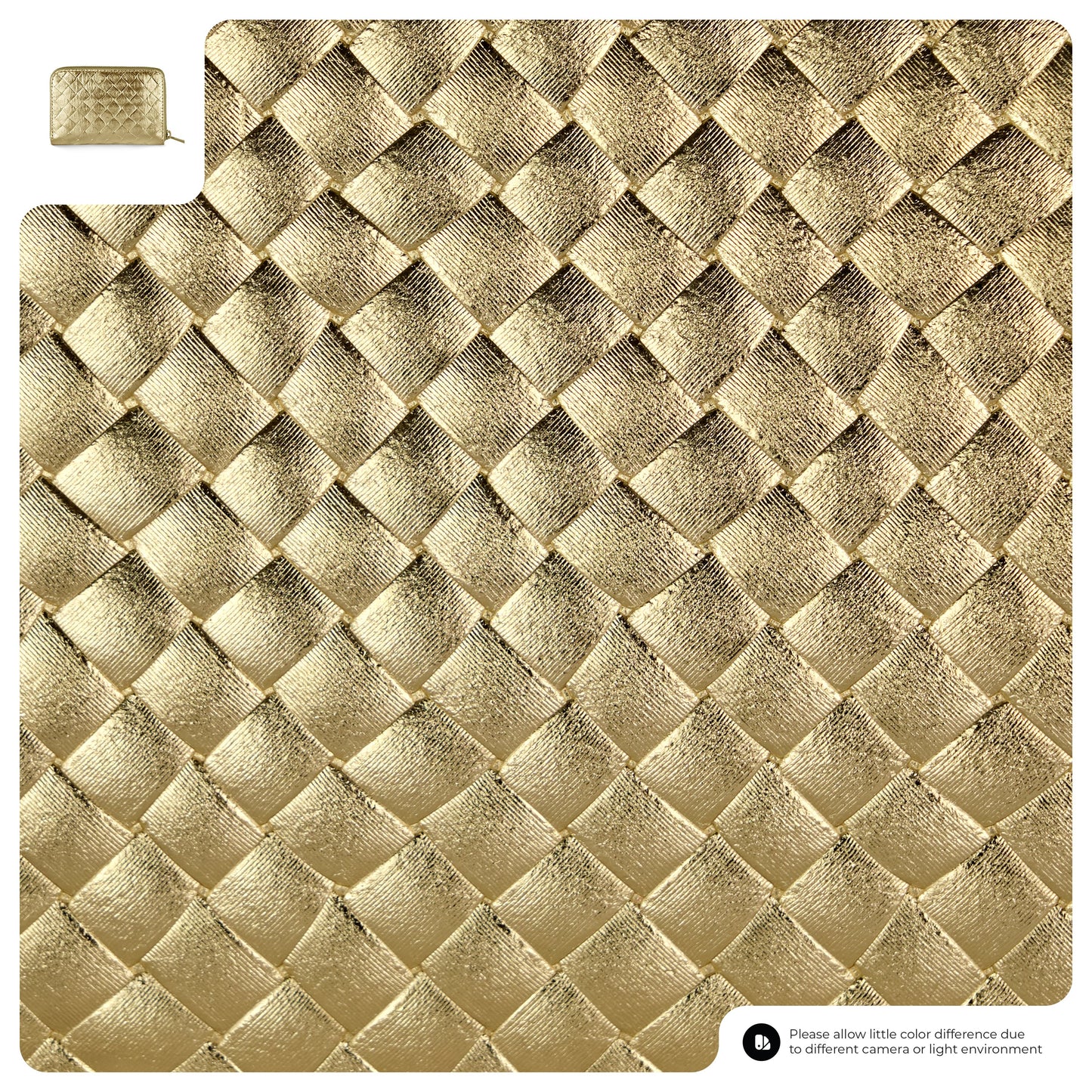 Italian Genuine Woven-Embossed Metallic Suede Wallet | Pesaro