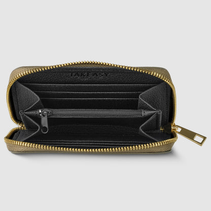 Italian Genuine Woven-Embossed Metallic Suede Wallet | Pesaro