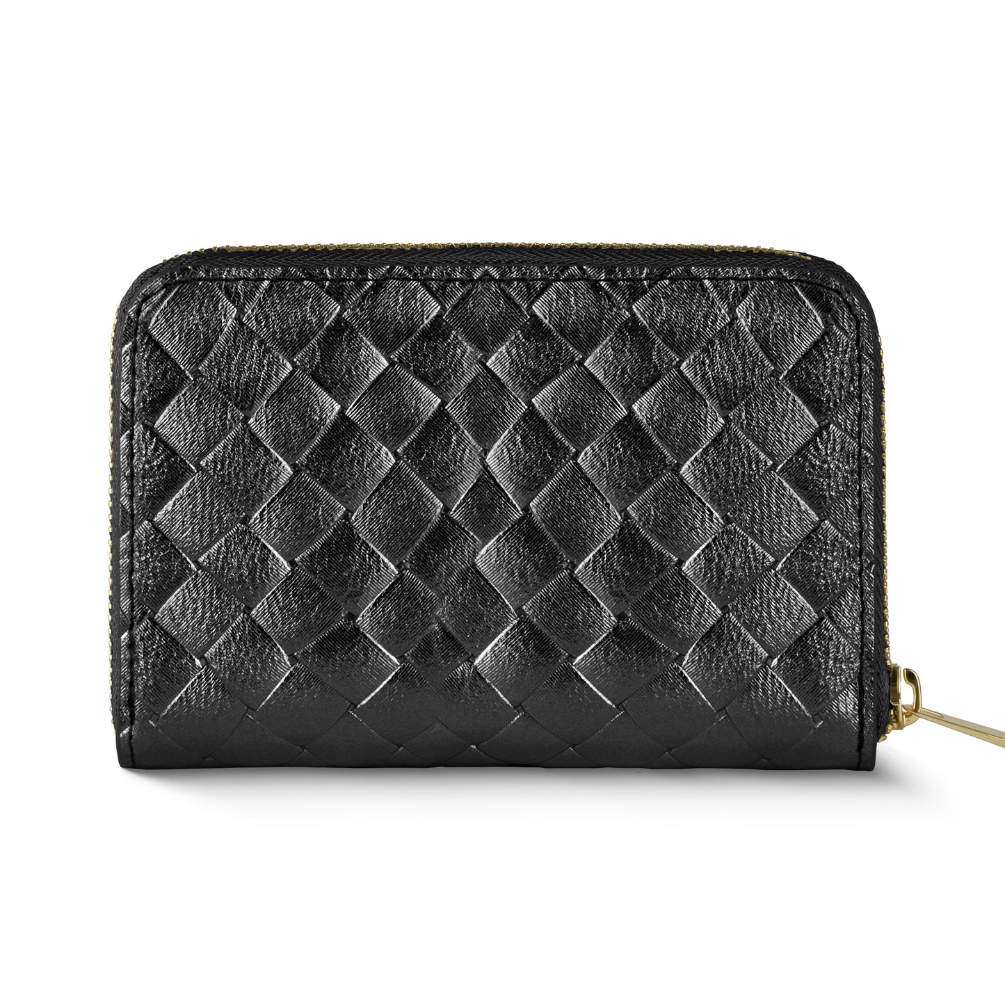 Italian Genuine Woven-Embossed Metallic Suede Wallet | Pesaro